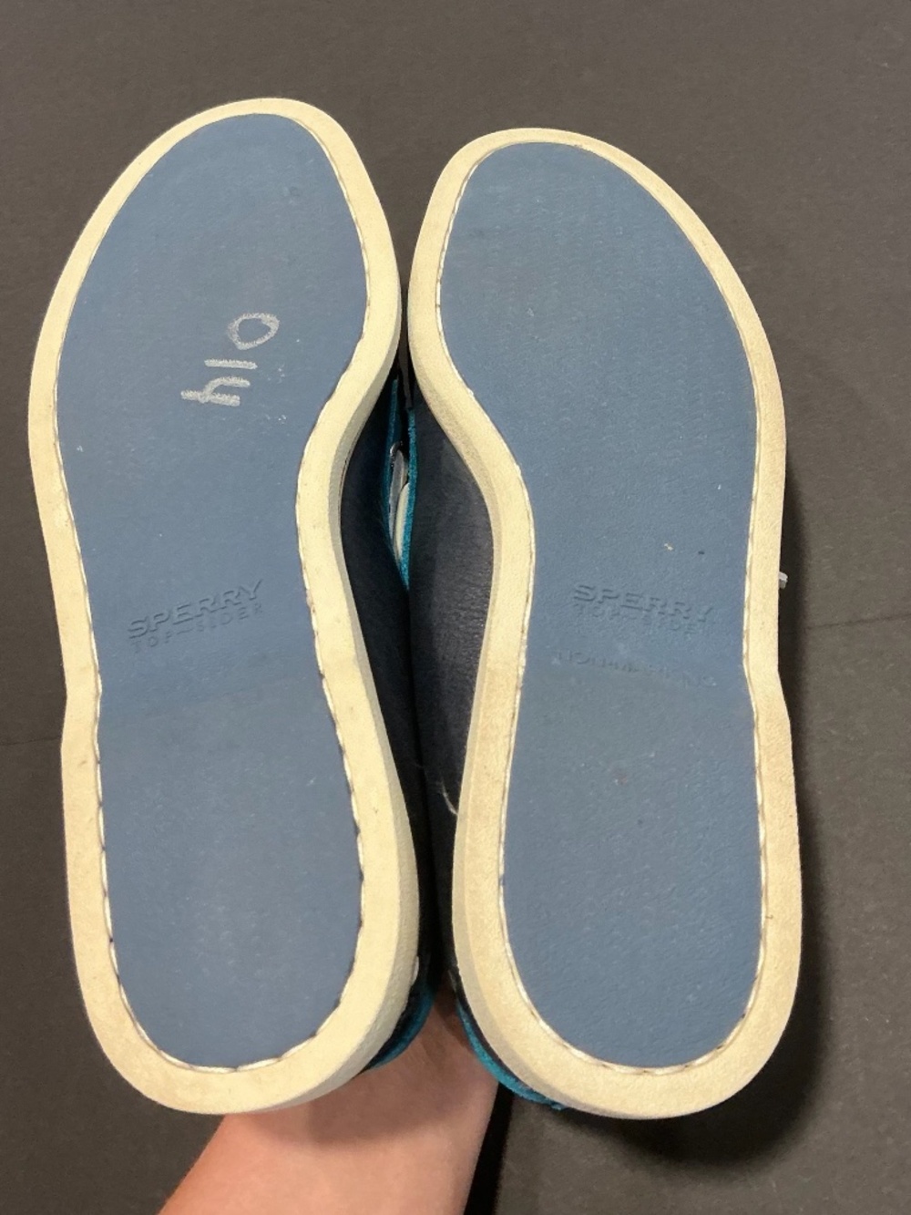Sperry Top Sider Leather Suede Boat Shoes Blue Colorblock Men’s Size 10 - Picture 13 of 16